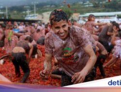Semangatnya Wisatawan Kolombia Ikut Pertempuran Tomat