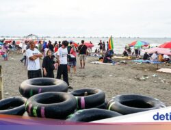 Pantai Alam Indah Tegal Dipadati Wisatawan Di Libur Lebaran